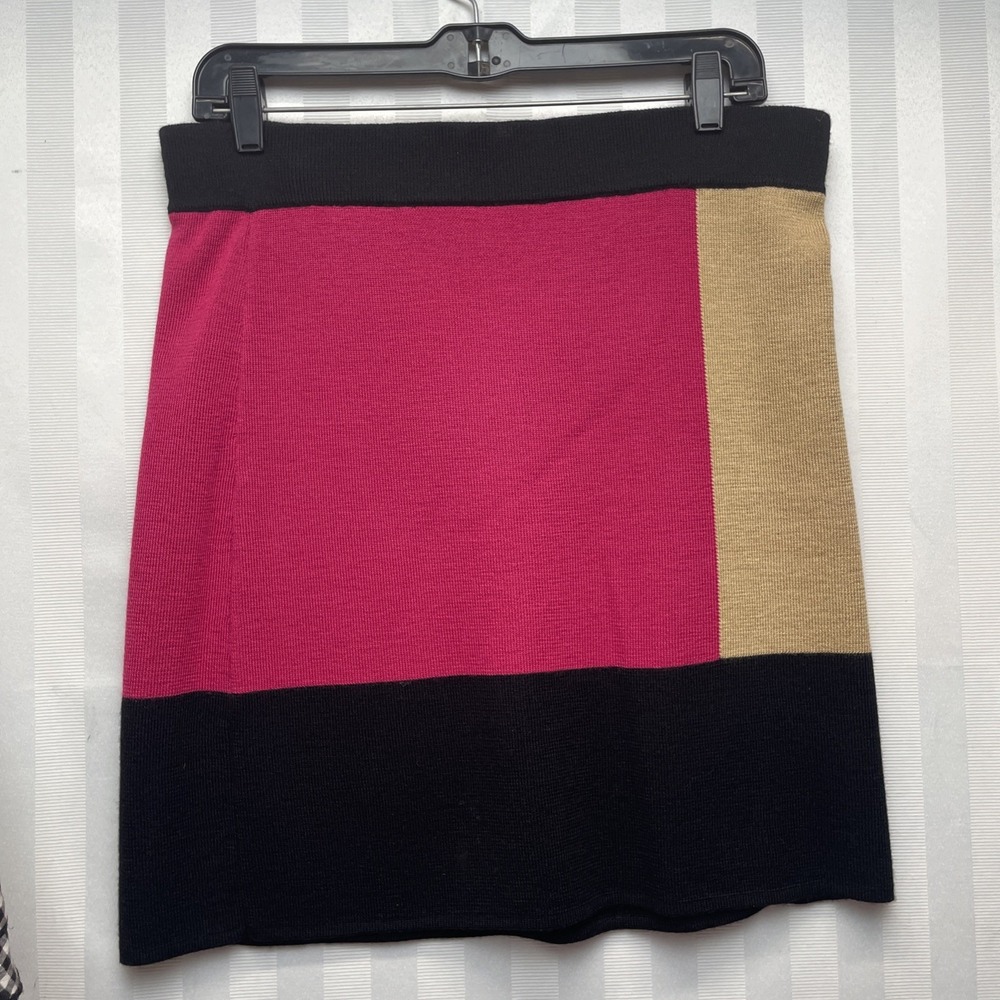 NEW LOFT Ann Taylor Color Block Wool Blend‎ Skirt Size Small.